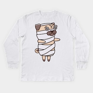 Halloween pug dog Kids Long Sleeve T-Shirt